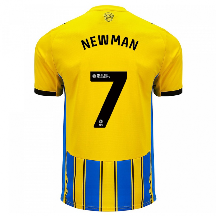 גברים כדורגל Oli Newman #7 כחול צהוב הרחק ג'רזי 2025/26