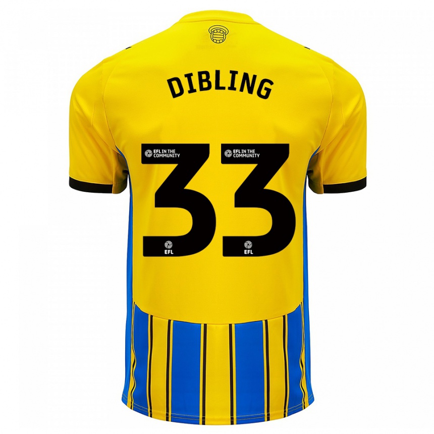 גברים כדורגל טיילר דיבלינג #33 כחול צהוב הרחק ג'רזי 2025/26