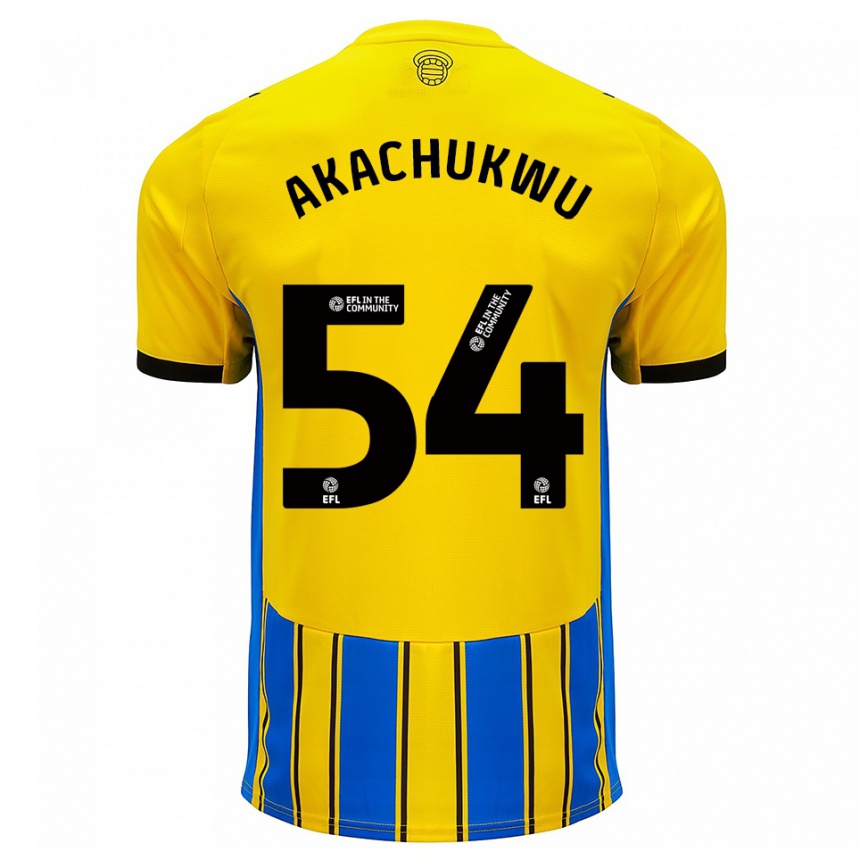 גברים כדורגל רומאו אקאצ׳וקוו #54 כחול צהוב הרחק ג'רזי 2025/26