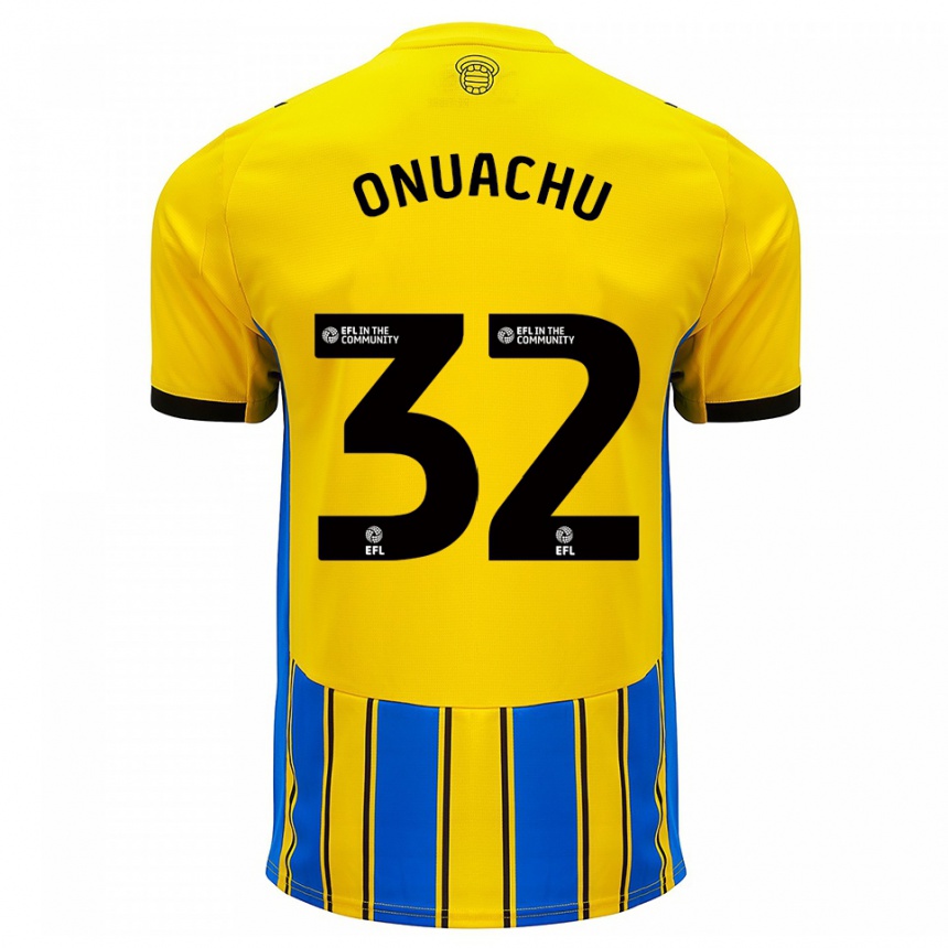 גברים כדורגל פול אונואצ'ו #32 כחול צהוב הרחק ג'רזי 2025/26