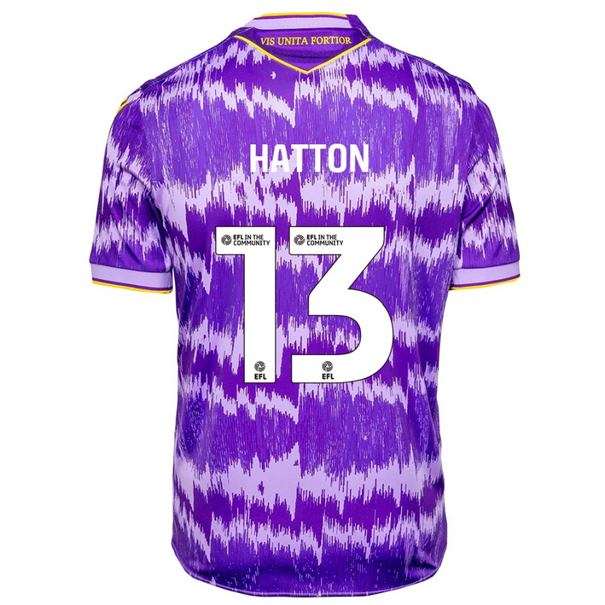 גברים כדורגל Oscar Hatton #13 סגול צהוב הרחק ג'רזי 2025/26