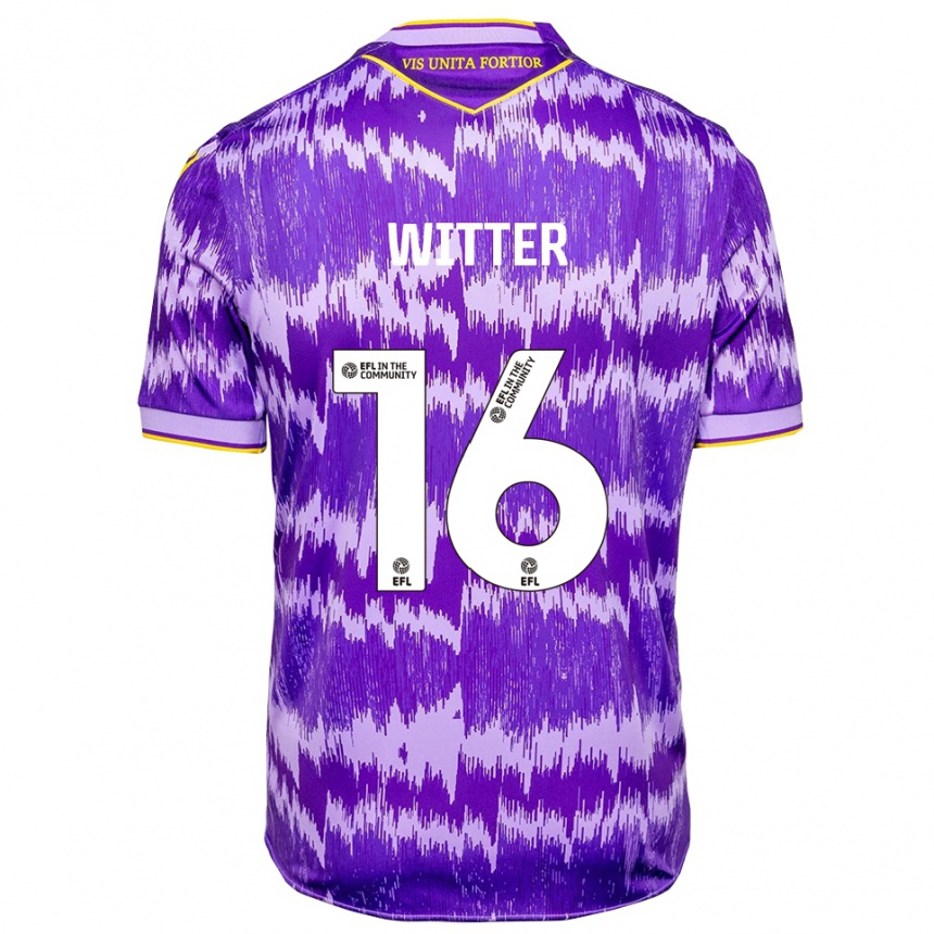 גברים כדורגל Deandre Witter #16 סגול צהוב הרחק ג'רזי 2025/26