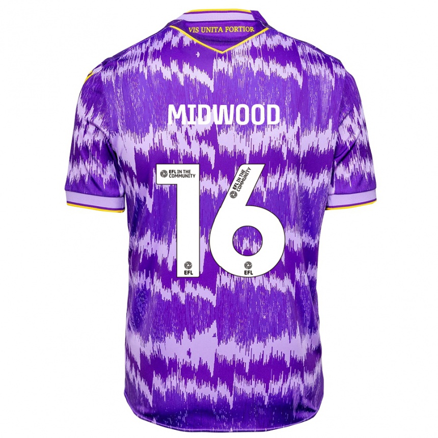 גברים כדורגל Tom Midwood #16 סגול צהוב הרחק ג'רזי 2025/26