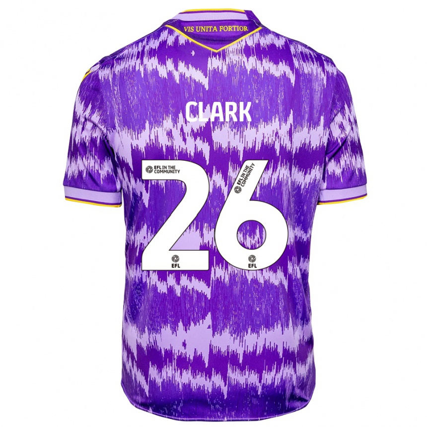 גברים כדורגל קירן קלארק #26 סגול צהוב הרחק ג'רזי 2025/26 גברים כדורגל קירן קלארק #26 סגול צהוב הרחק ג'רזי 2025/26