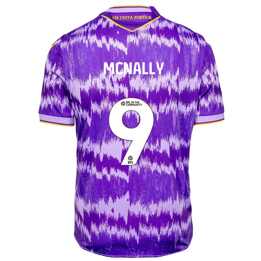 גברים כדורגל Tommy Mcnally #9 סגול צהוב הרחק ג'רזי 2025/26