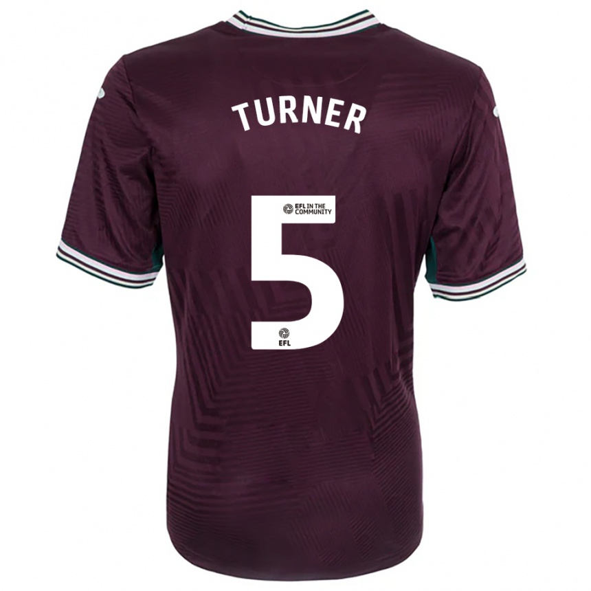 גברים כדורגל Steph Turner #5 חלודה אדום לבן הרחק ג'רזי 2025/26