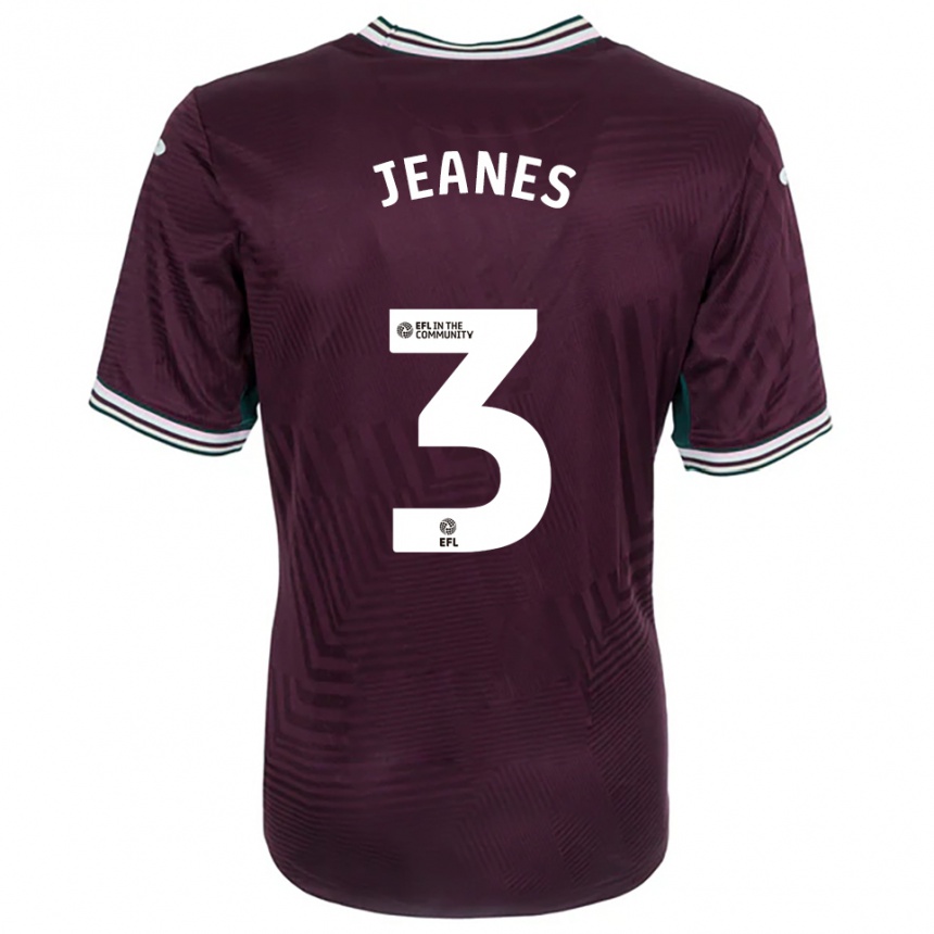 גברים כדורגל Zac Jeanes #3 חלודה אדום לבן הרחק ג'רזי 2025/26