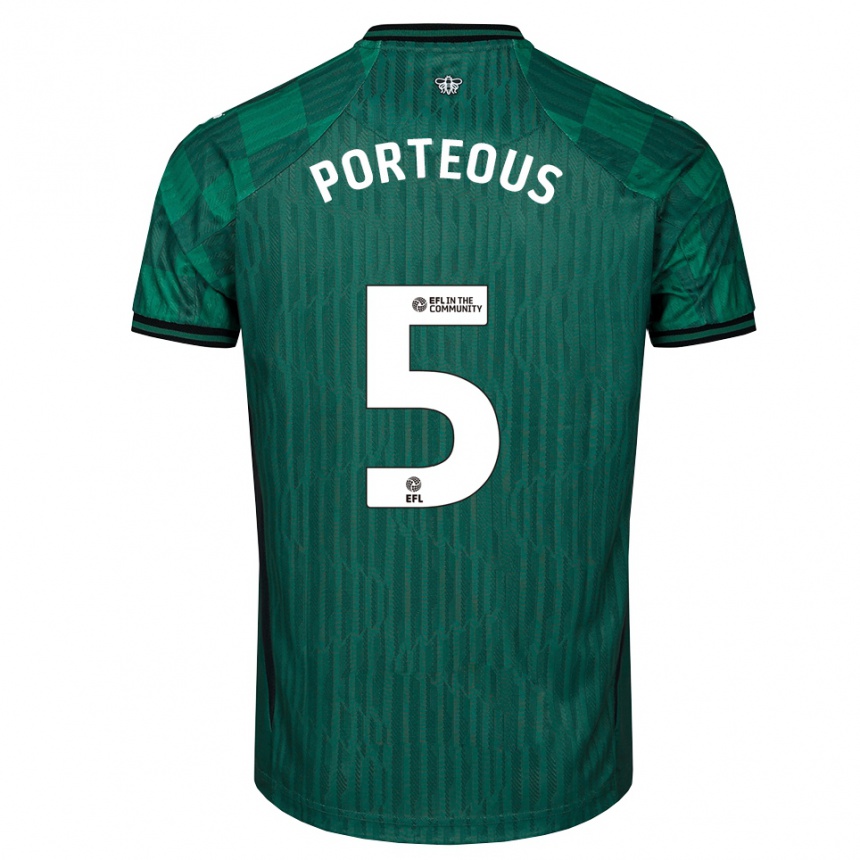 גברים כדורגל ראיין פורטאוס #5 ירוק שחור הרחק ג'רזי 2025/26