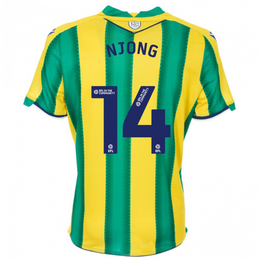גברים כדורגל אלסנדרו נג'ונג #14 צהוב ירוק הרחק ג'רזי 2025/26