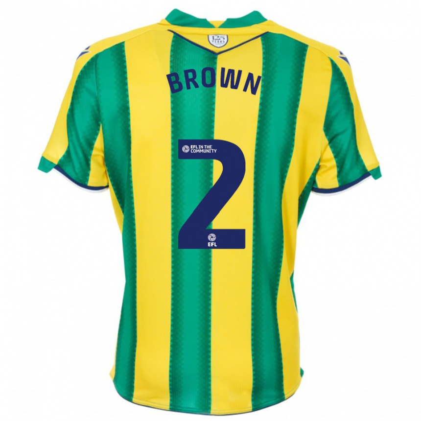 גברים כדורגל אשלי בראון #2 צהוב ירוק הרחק ג'רזי 2025/26 גברים כדורגל אשלי בראון #2 צהוב ירוק הרחק ג'רזי 2025/26