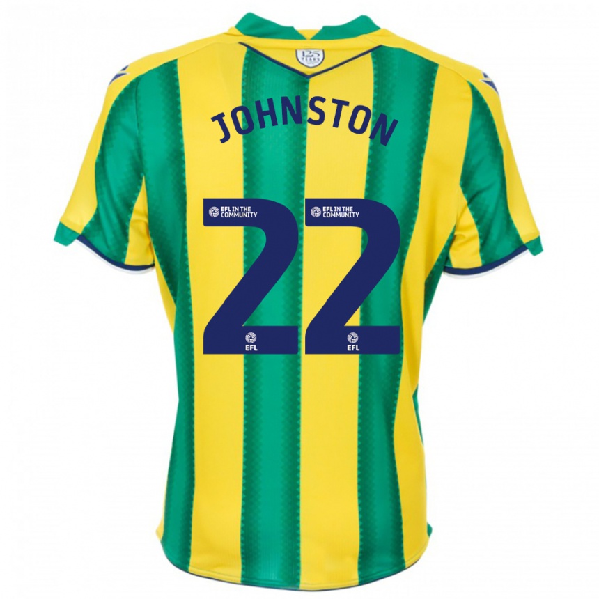 גברים כדורגל מייקל ג'ונסטון #22 צהוב ירוק הרחק ג'רזי 2025/26 גברים כדורגל מייקל ג'ונסטון #22 צהוב ירוק הרחק ג'רזי 2025/26