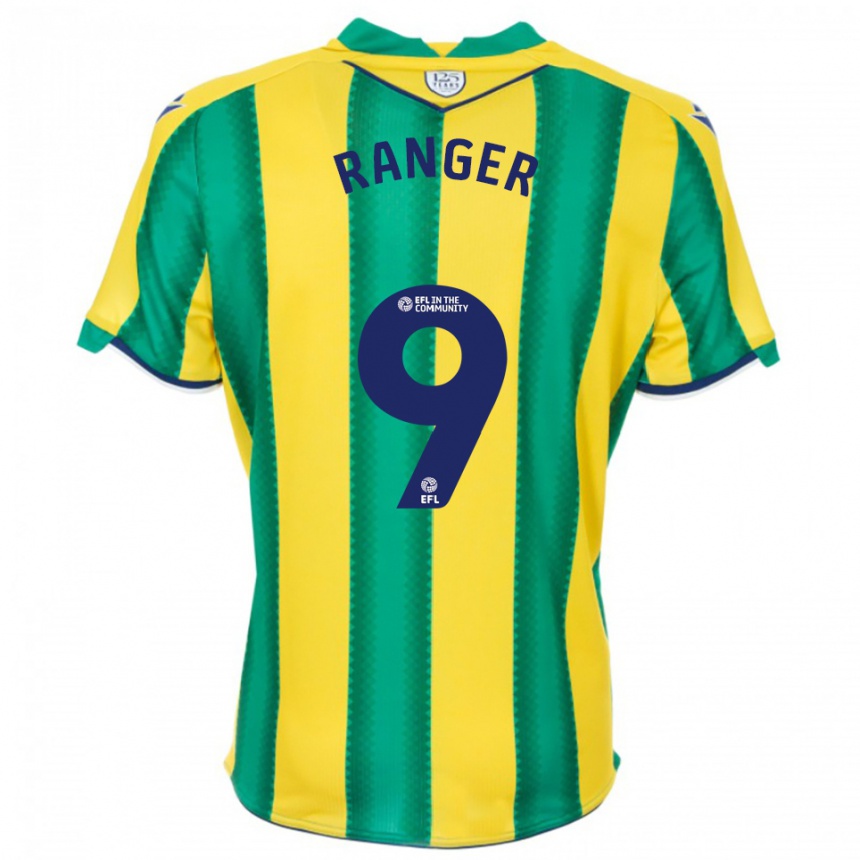 גברים כדורגל Donte Ranger #9 צהוב ירוק הרחק ג'רזי 2025/26