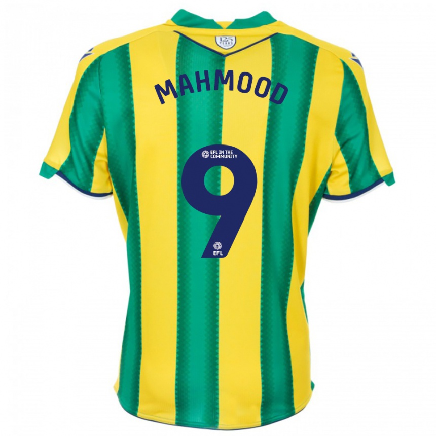 גברים כדורגל מרים מחמוד #9 צהוב ירוק הרחק ג'רזי 2025/26