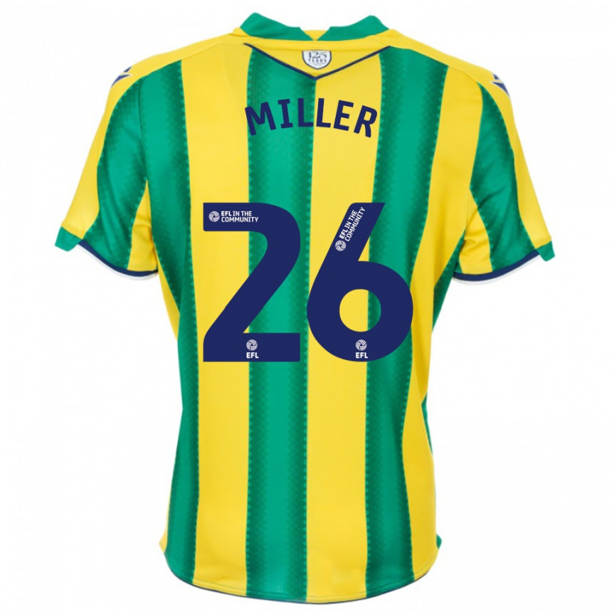גברים כדורגל נא מילר #26 צהוב ירוק הרחק ג'רזי 2025/26