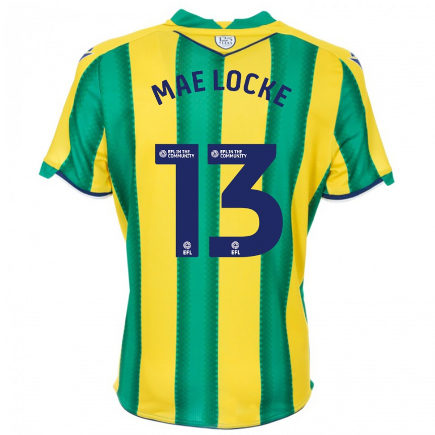גברים כדורגל Ellie Mae Locke #13 צהוב ירוק הרחק ג'רזי 2025/26