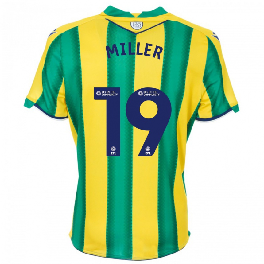 גברים כדורגל Ali Miller #19 צהוב ירוק הרחק ג'רזי 2025/26