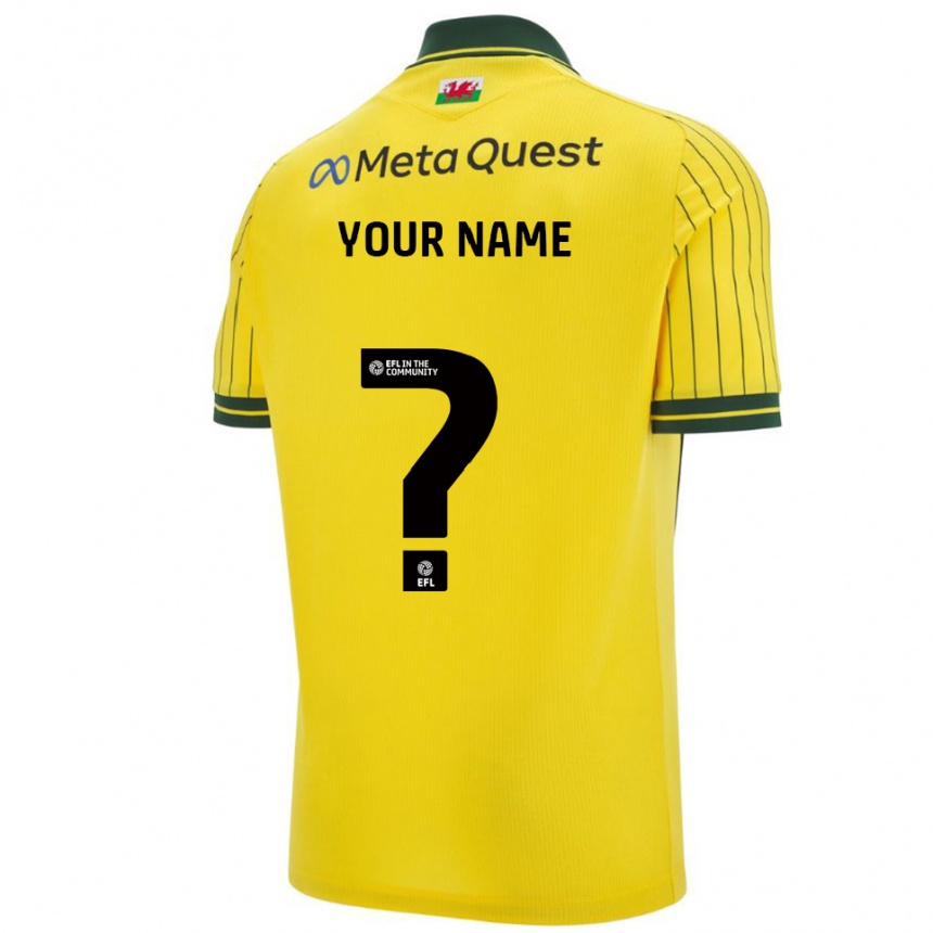 גברים כדורגל השם שלך #0 צהוב ירוק הרחק ג'רזי 2025/26
