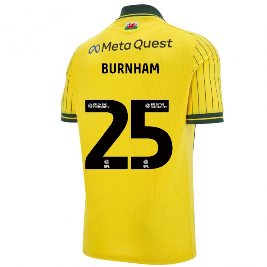 גברים כדורגל Emma Burnham #25 צהוב ירוק הרחק ג'רזי 2025/26