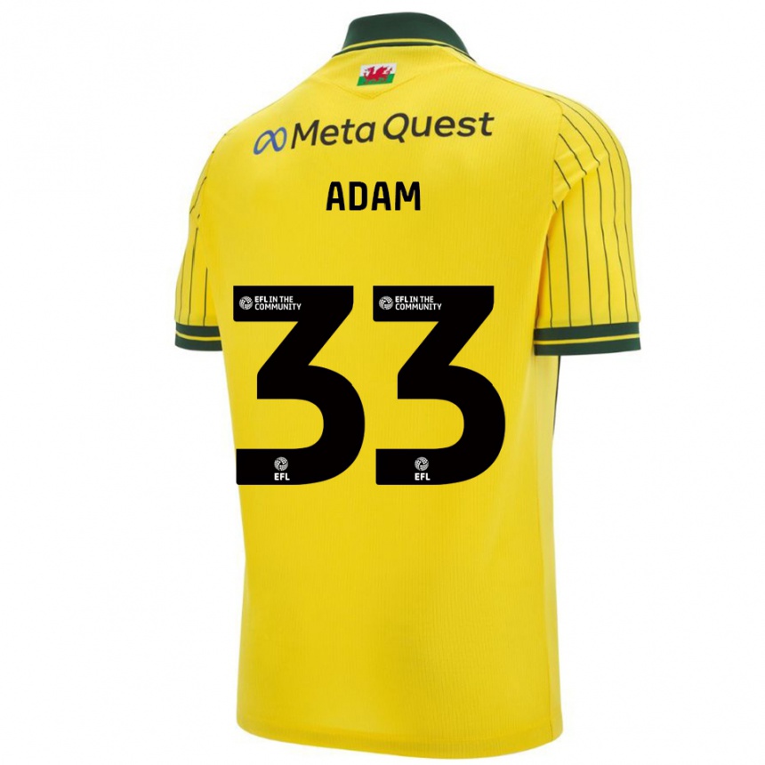 גברים כדורגל ג'וש אדם #33 צהוב ירוק הרחק ג'רזי 2025/26