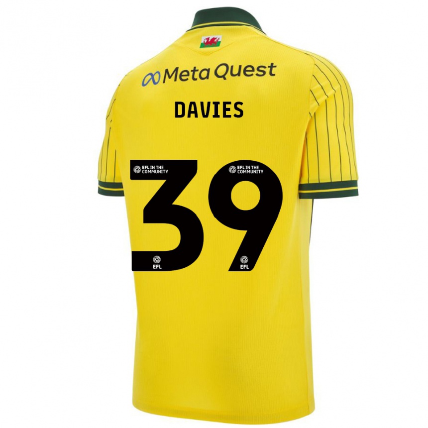 גברים כדורגל דניאל דייויס #39 צהוב ירוק הרחק ג'רזי 2025/26