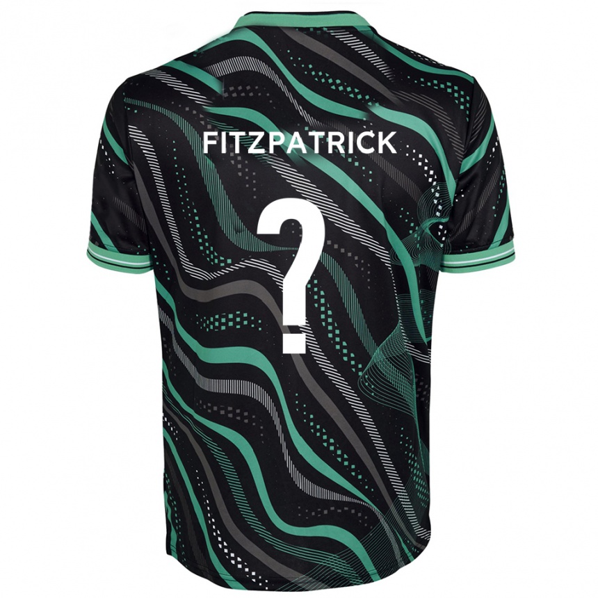 גברים כדורגל אראן פיצפטריק #0 שחור ירוק הרחק ג'רזי 2025/26