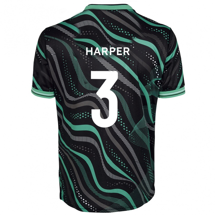 גברים כדורגל קמרון הרפר #3 שחור ירוק הרחק ג'רזי 2025/26