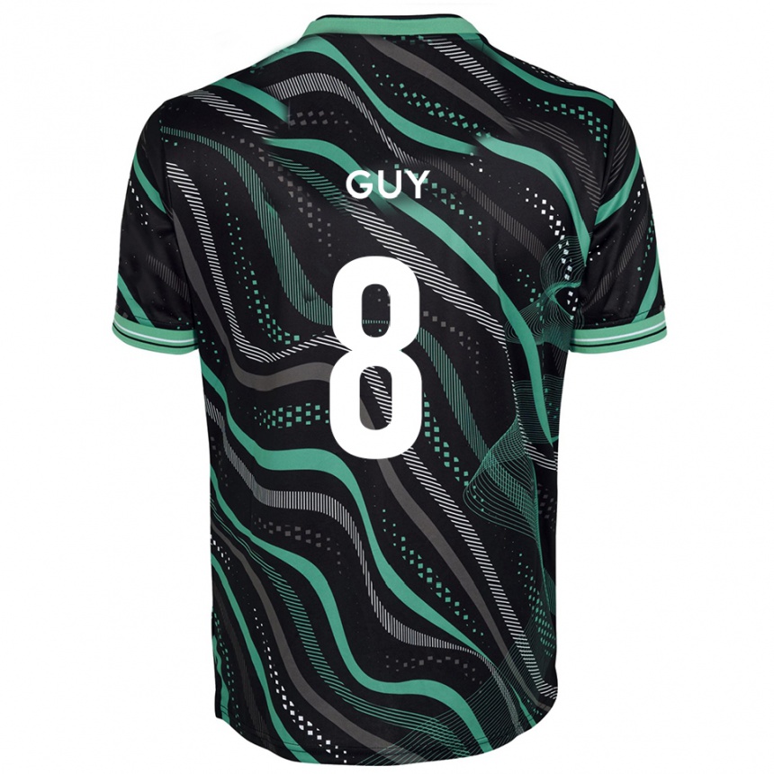גברים כדורגל קאלום גאי #8 שחור ירוק הרחק ג'רזי 2025/26