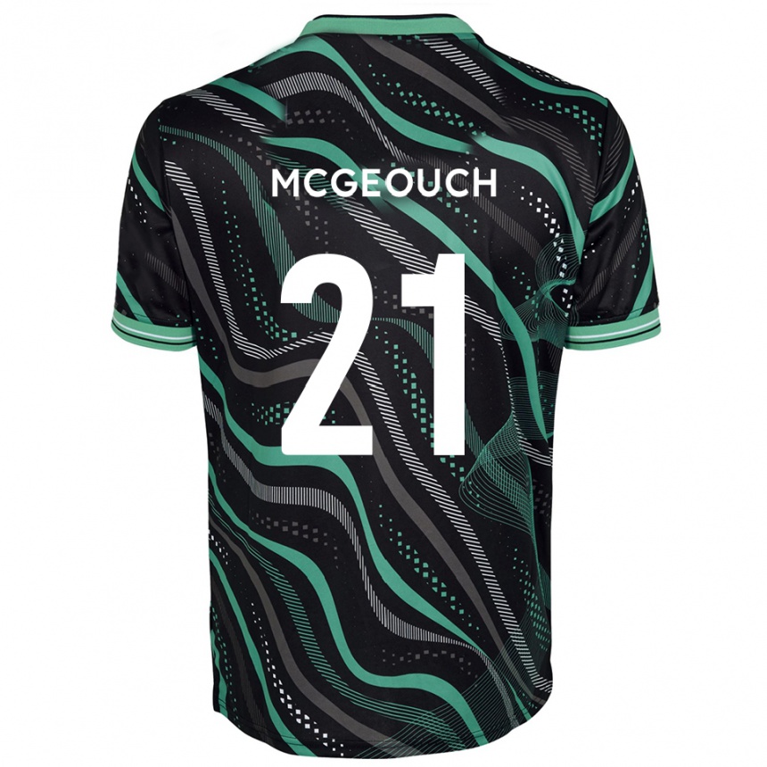 גברים כדורגל Dylan Mcgeouch #21 שחור ירוק הרחק ג'רזי 2025/26