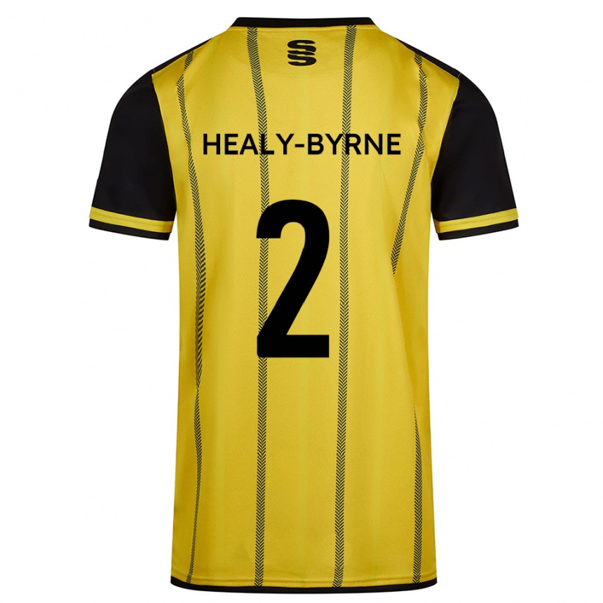 גברים כדורגל Alex Healy-Byrne #2 צהוב שחור הרחק ג'רזי 2025/26