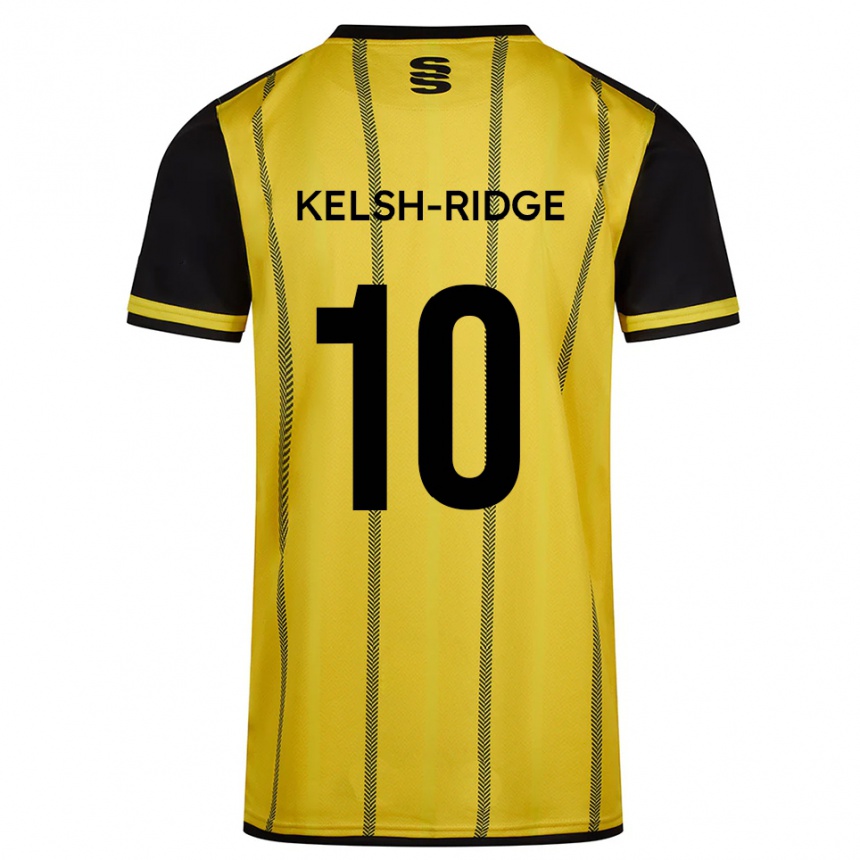 גברים כדורגל Hollie Kelsh-Ridge #10 צהוב שחור הרחק ג'רזי 2025/26