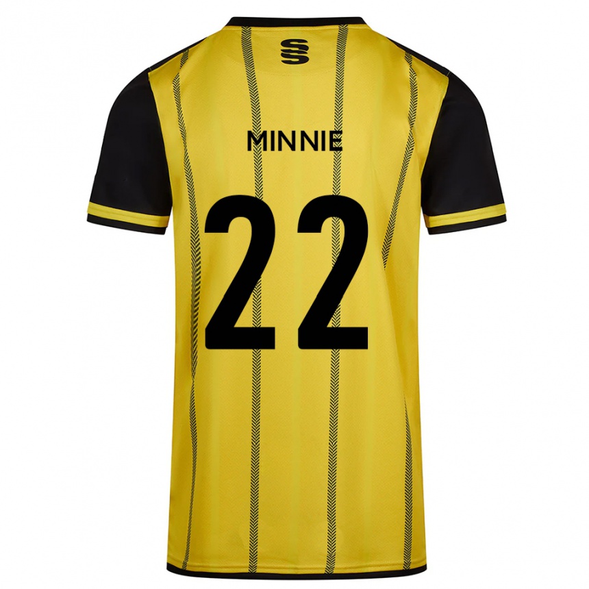 גברים כדורגל Minnie Rogers #22 צהוב שחור הרחק ג'רזי 2025/26