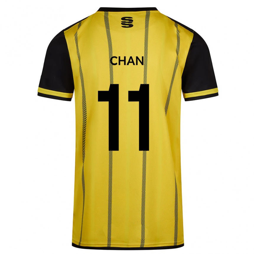 גברים כדורגל Karri Chan #11 צהוב שחור הרחק ג'רזי 2025/26
