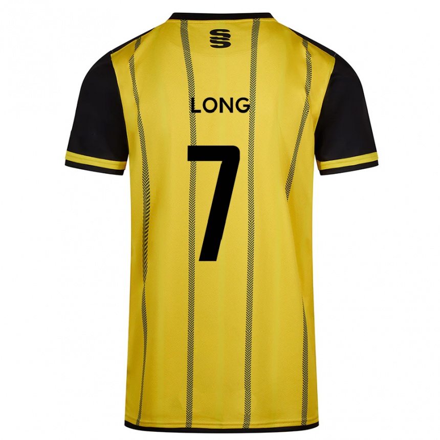 גברים כדורגל Rhys Long #7 צהוב שחור הרחק ג'רזי 2025/26