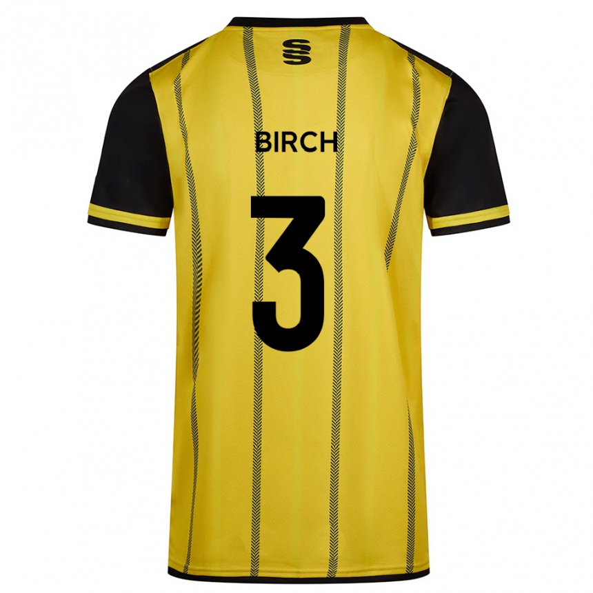 גברים כדורגל Sam Birch #3 צהוב שחור הרחק ג'רזי 2025/26