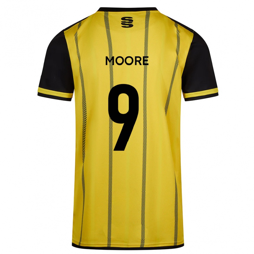 גברים כדורגל Lois Moore #9 צהוב שחור הרחק ג'רזי 2025/26