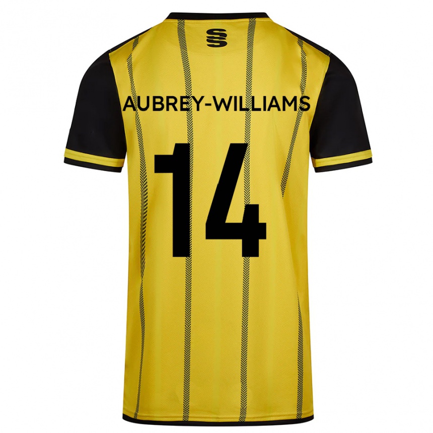 גברים כדורגל הריסון אוברי-וויליאמס #14 צהוב שחור הרחק ג'רזי 2025/26