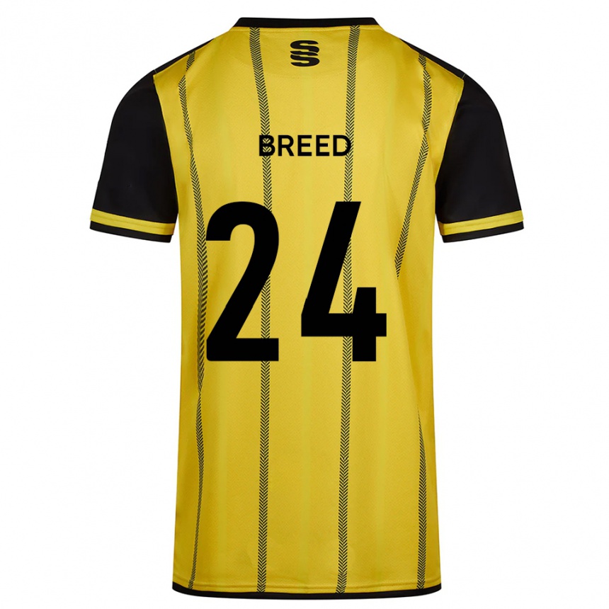 גברים כדורגל Summer Breed #24 צהוב שחור הרחק ג'רזי 2025/26