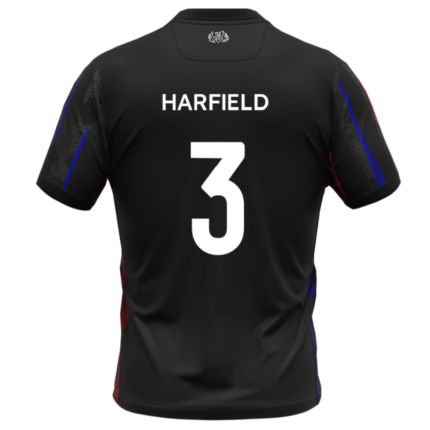 גברים כדורגל אולי הרפילד #3 שחור אדום הרחק ג'רזי 2025/26