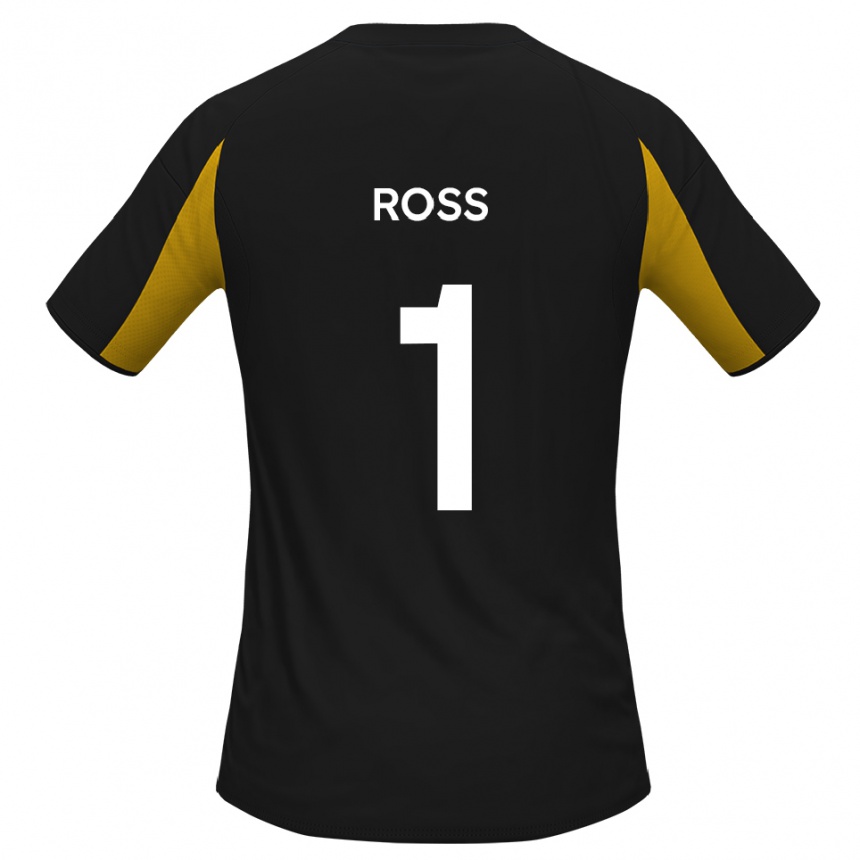 גברים כדורגל Ethan Ross #1 שחור צהוב הרחק ג'רזי 2025/26