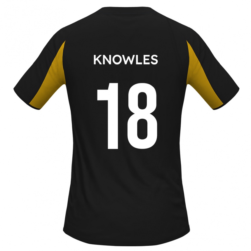 גברים כדורגל Jimmy Knowles #18 שחור צהוב הרחק ג'רזי 2025/26