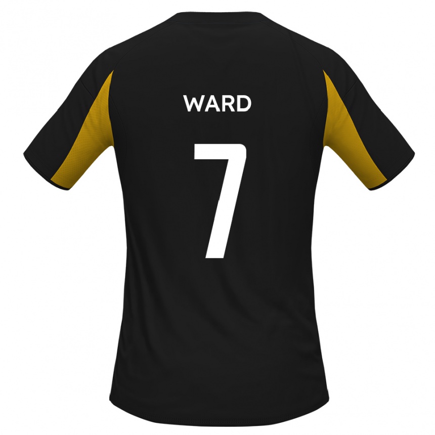 גברים כדורגל קיטון וורד #7 שחור צהוב הרחק ג'רזי 2025/26