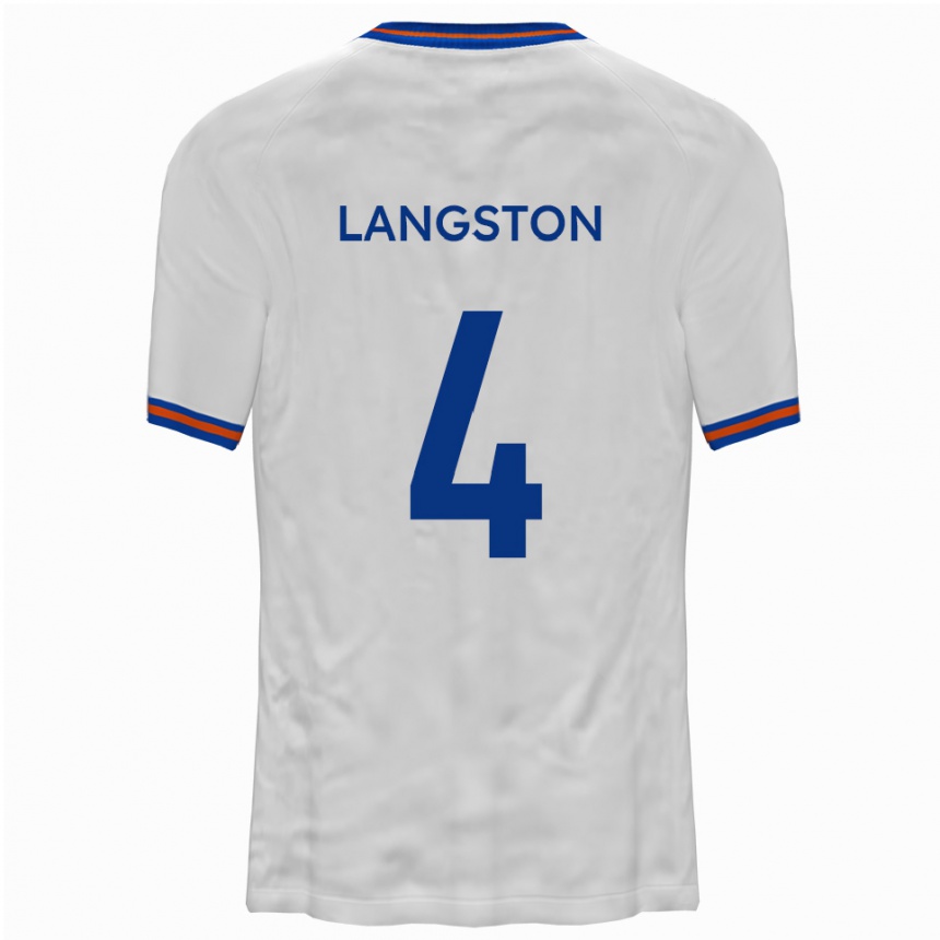 גברים כדורגל ג׳ורג׳ ג׳יימס ברבוסה לנגסטון #4 לבן כחול הרחק ג'רזי 2025/26