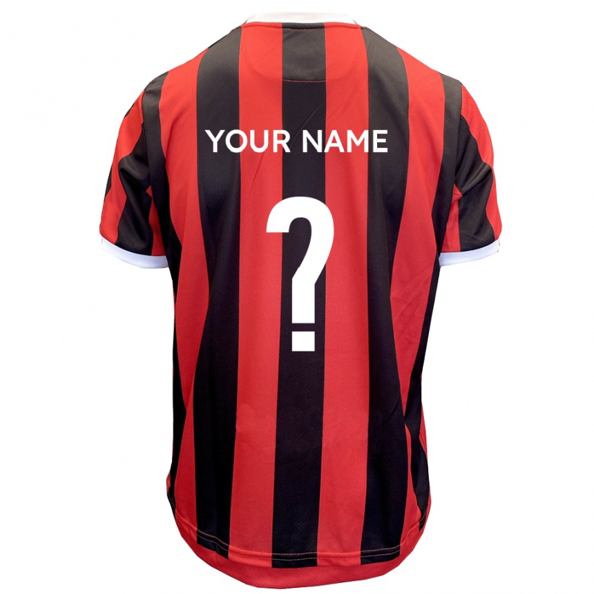 גברים כדורגל השם שלך #0 אדום שחור הרחק ג'רזי 2025/26