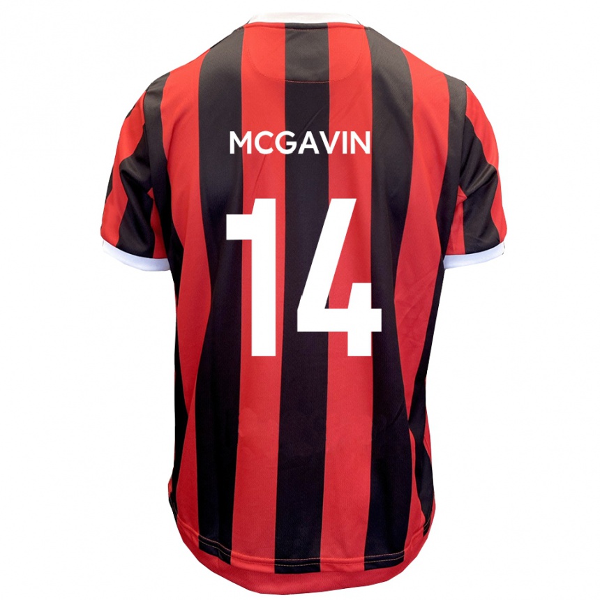 גברים כדורגל ברט מק'גאוין #14 אדום שחור הרחק ג'רזי 2025/26