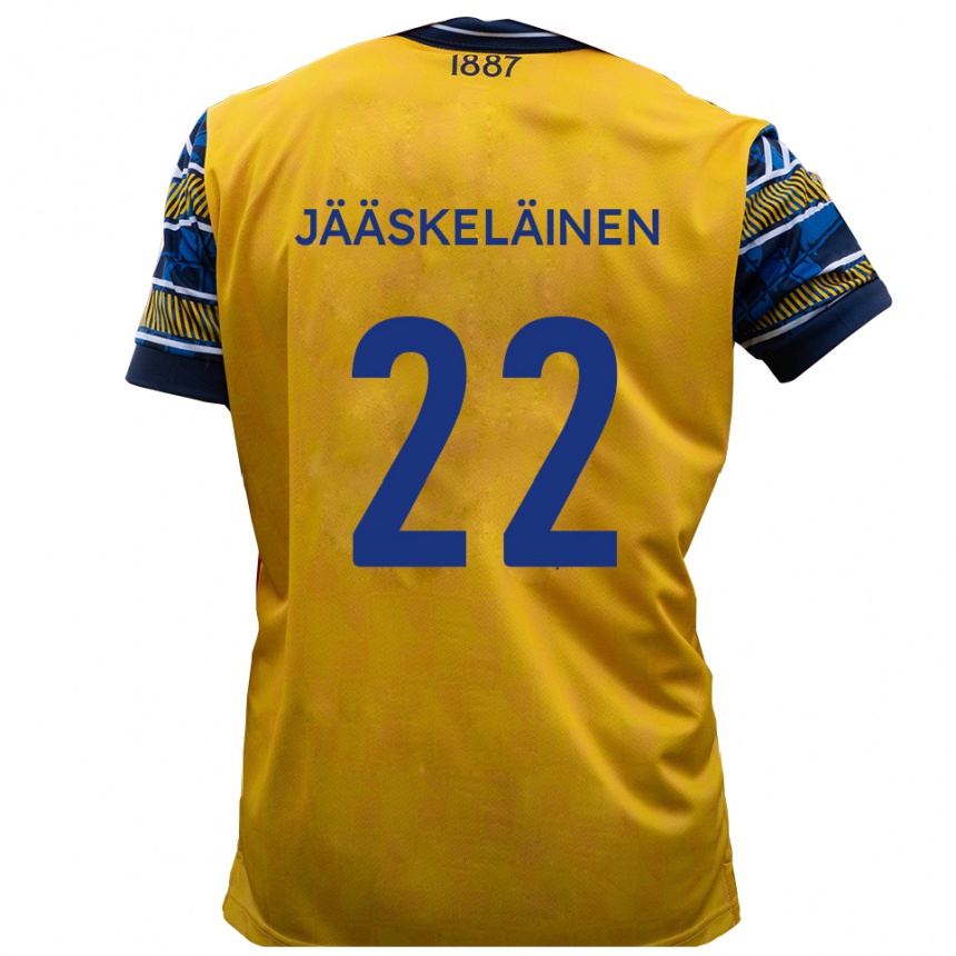 גברים כדורגל וויליאם יאסקלאינן #22 צהוב שחור הרחק ג'רזי 2025/26