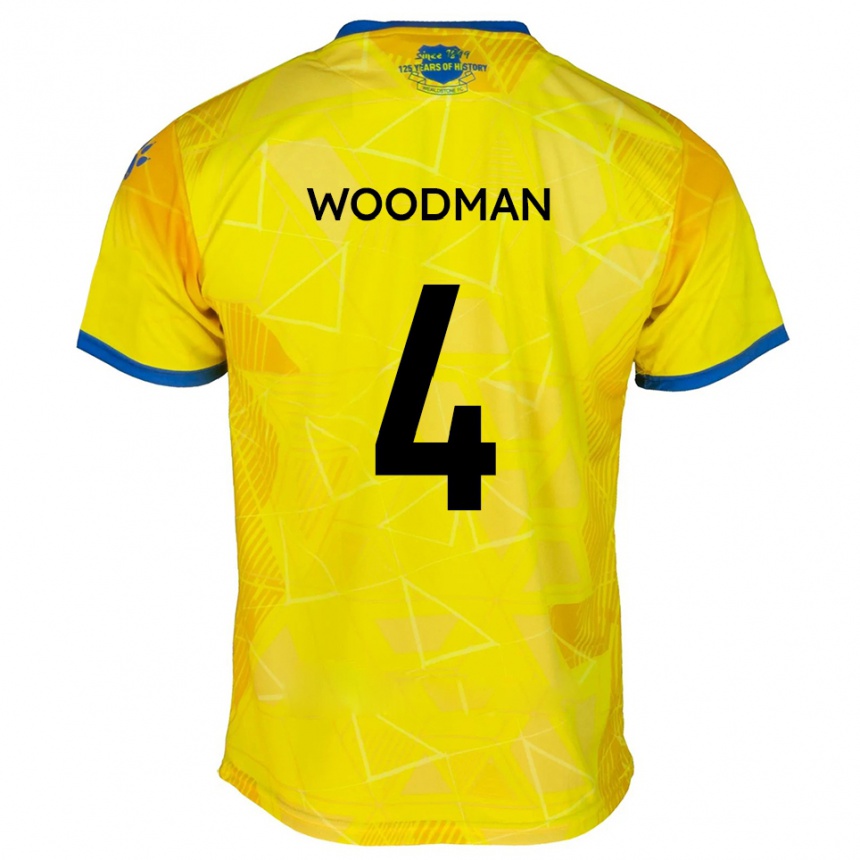 גברים כדורגל דיון וודמן #4 צהוב כחול הרחק ג'רזי 2025/26