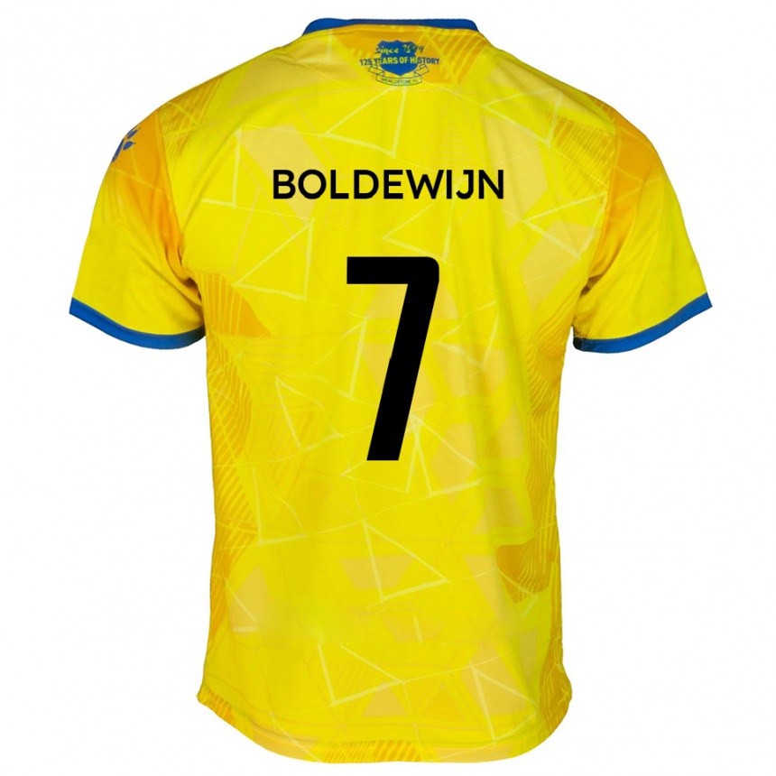 גברים כדורגל Enzio Boldewijn #7 צהוב כחול הרחק ג'רזי 2025/26