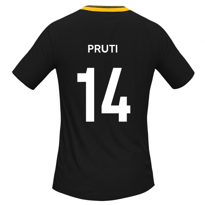 גברים כדורגל אדון פרוטי #14 שחור צהוב הרחק ג'רזי 2025/26