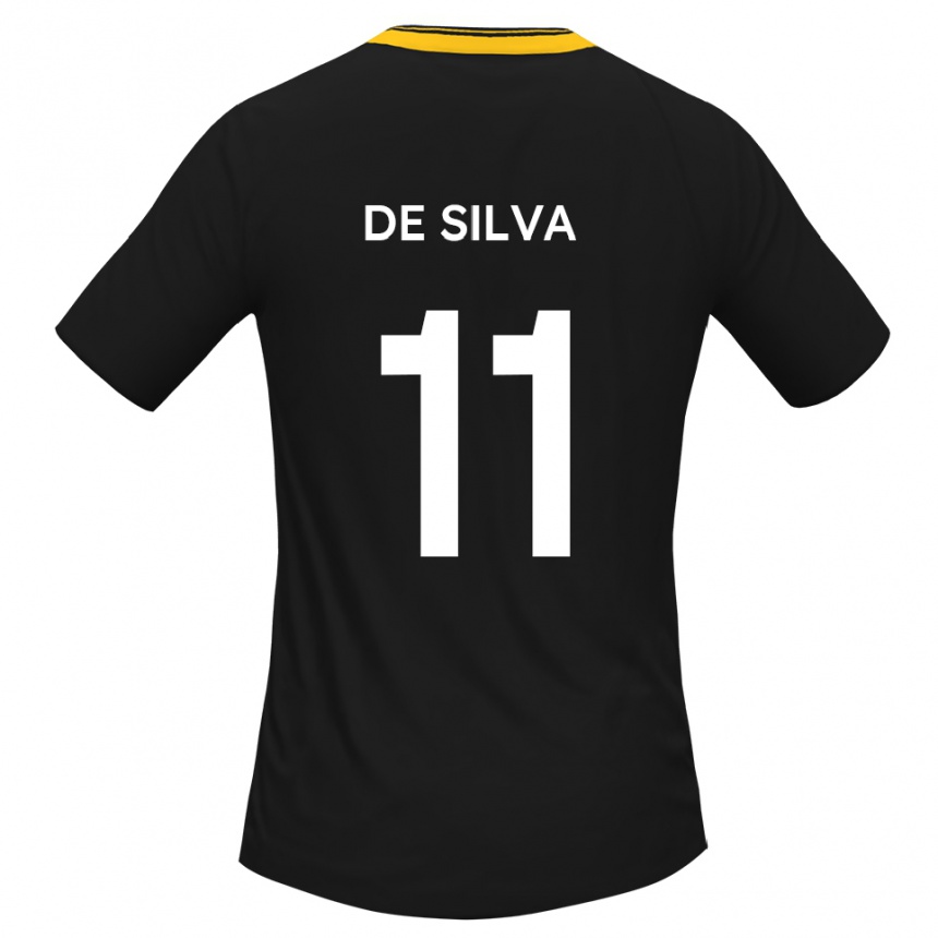 גברים כדורגל דילון דה סילבה #11 שחור צהוב הרחק ג'רזי 2025/26