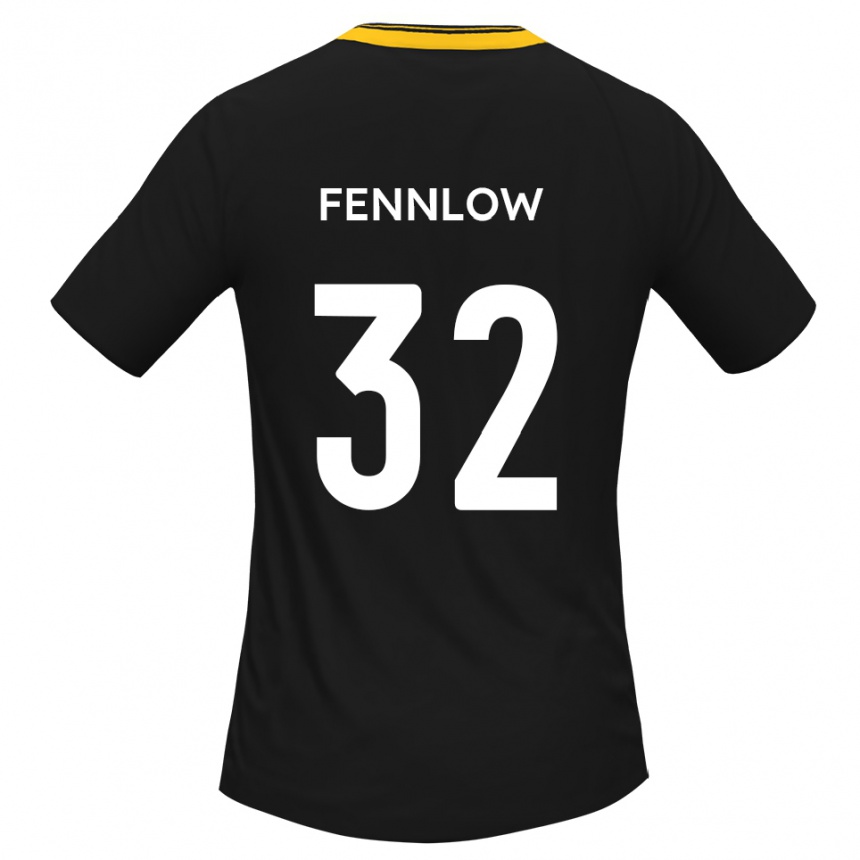 גברים כדורגל James Fennlow #32 שחור צהוב הרחק ג'רזי 2025/26